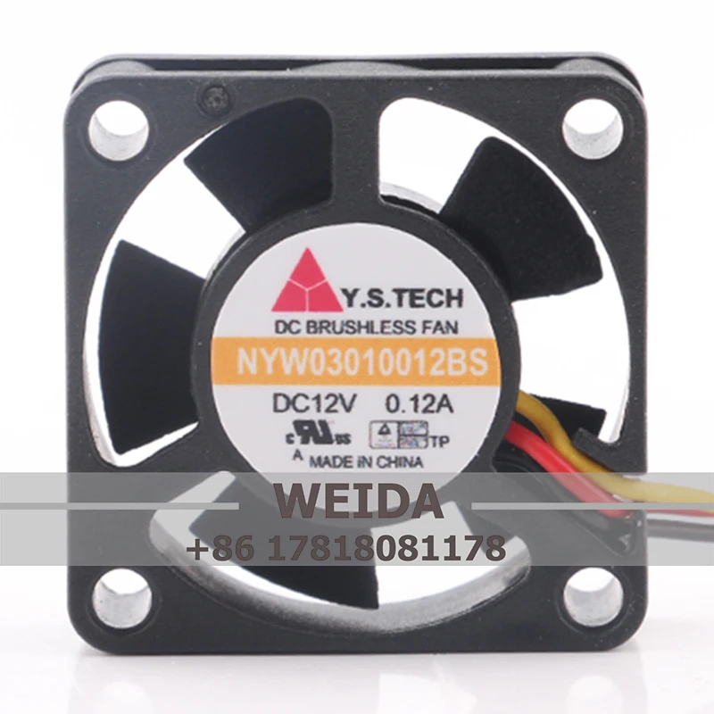 Original Y.S.TECH 24V 48V DC12V 0.12A EC AC 3CM 3010 30*30*10mm high air volume inverter Double ball NYW03010012BS cooling fan