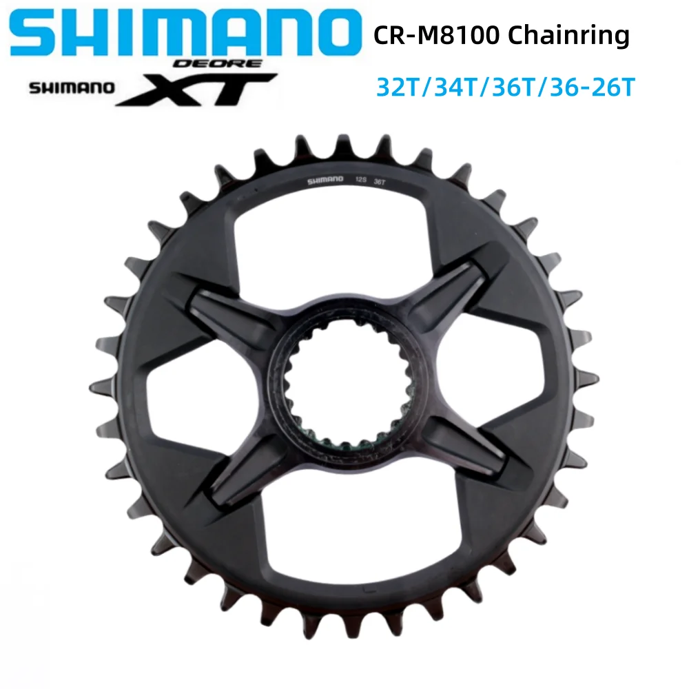 Shimano DEORE XT M8100 Chainring 12 Speed CR-M8100 32T/34T/36T/36-26T Crown For Mountain Bike MTB Bicycle Parts Crankset Gear