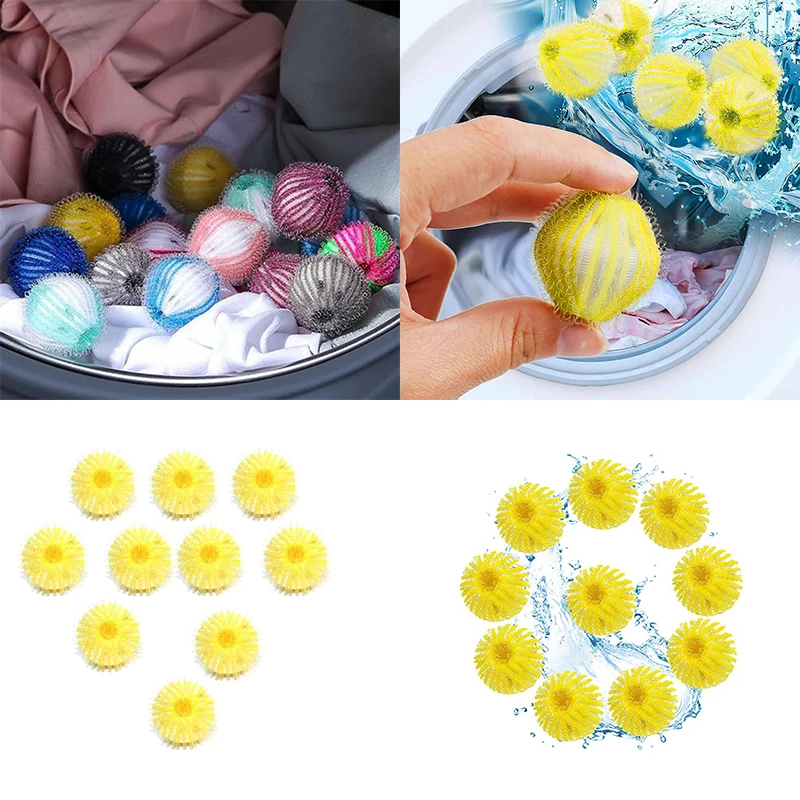 4/6PCS Washing Machine Hair Filter 35mm Blue Nylon Laundry Balls Floating Fur Lint Hair Remover Catcher Reusable Laundry Ball