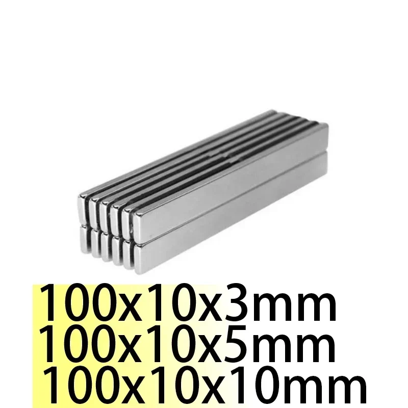 N52 100x10x3 100x10x5 N35100x10x10 Rectangle Square Generator Bar Neodymium Block Strong Generation Magnets Motor Rare Magnets