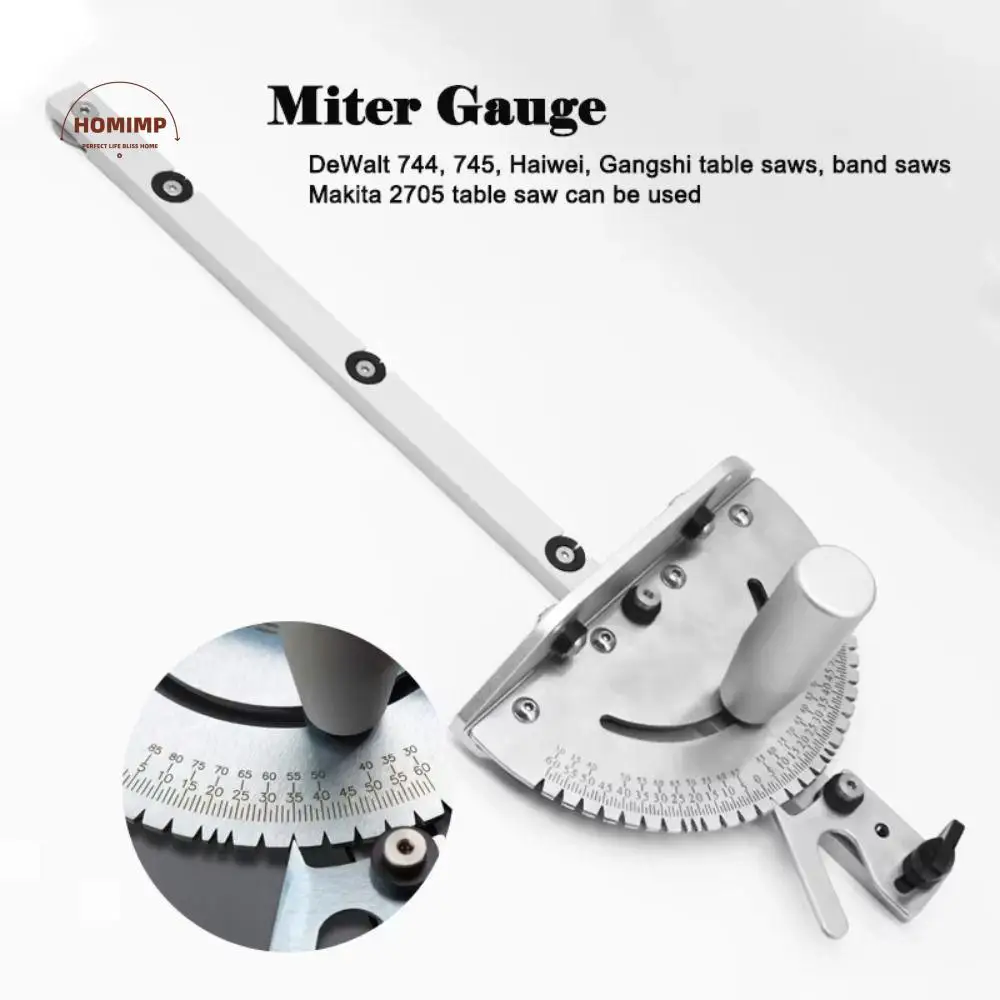 

Universal Woodworking Miter Gauge Flip Stop Aluminum Alloy Push Ruler Precision Repetitive Cut Angle Ruler Sawing Assembly