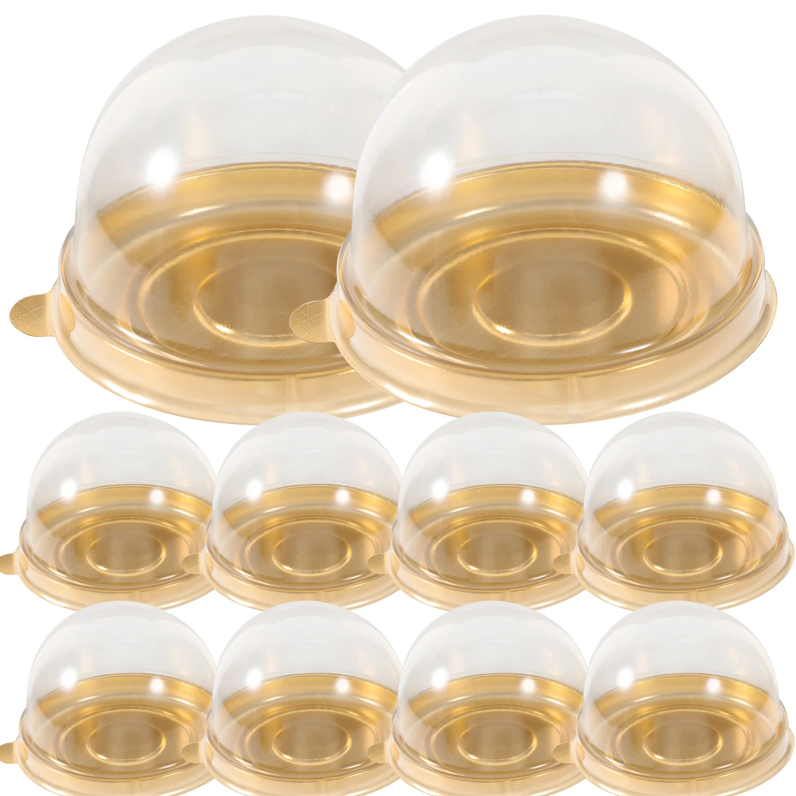 50pcs Baking Packaging Boxes Transparent Mousse Boxes With Window Compact Cake Cases For Dessert Diy Chocolate Macaron Party