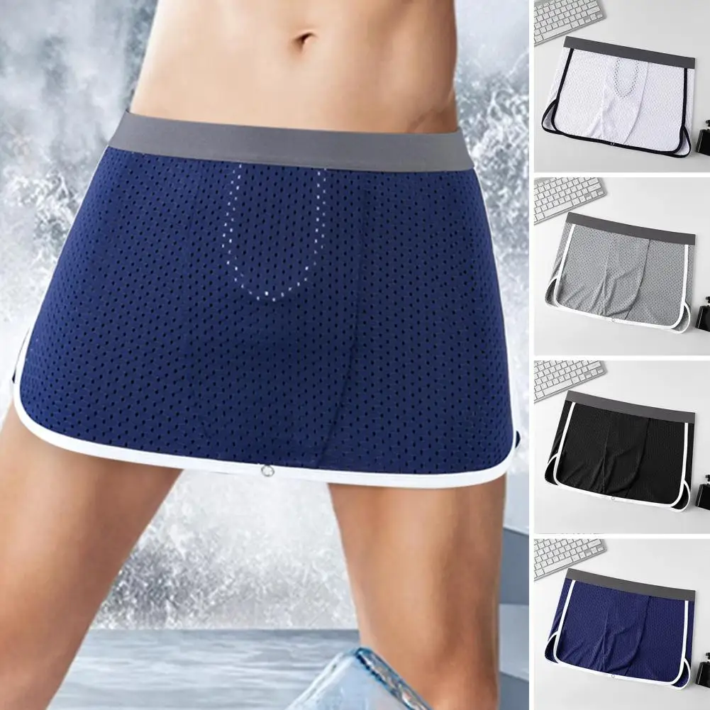 Men Lightweight Underwear Sleek Men's Silk Boxer Shorts for Valentine's Day Parties Wear Breathable Lounge Trunks for Comfort