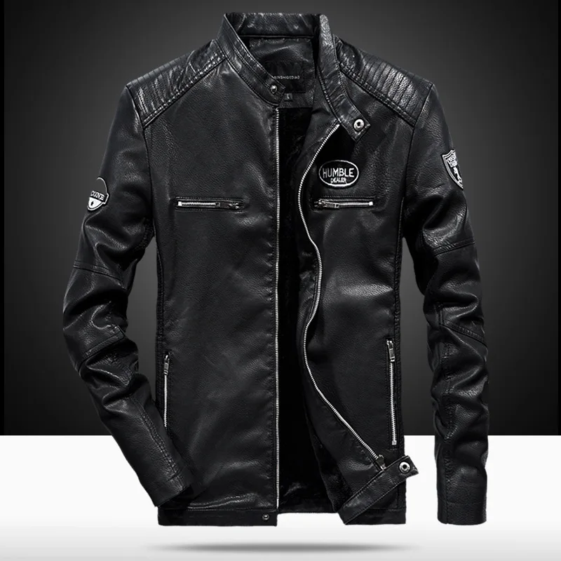 

Autumn and Winter Men's Slim Fit Motorcycle Korean Edition Casual Fashion Leather Jacket Coat