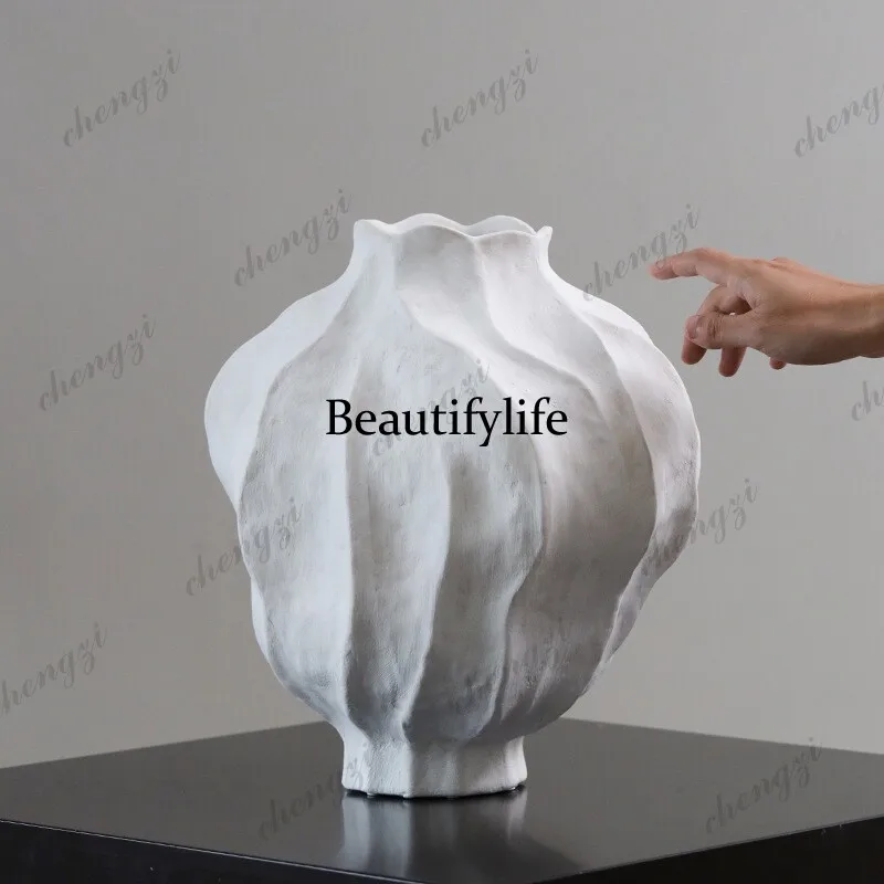 A95 Jingdezhen ceramic vase pottery pot ornament, retro large living room flower arrangement floor dried flower creativity