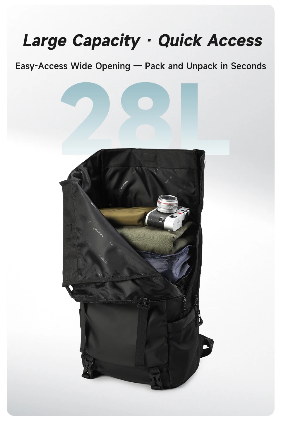 Tigernu Reiserucksack für Herren, TPU, wasserdicht, Rucksack für Herren, erweiterbar, Herrenrucksack, Business-Taschen, Schulrucksack – Detail 3