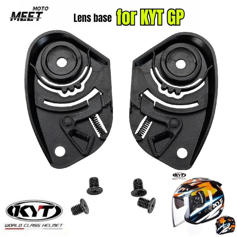 Helmet Accessories Suitable for KYT GP Half Helmet Lens Base with Screws and UV Resistant Colored Lenses