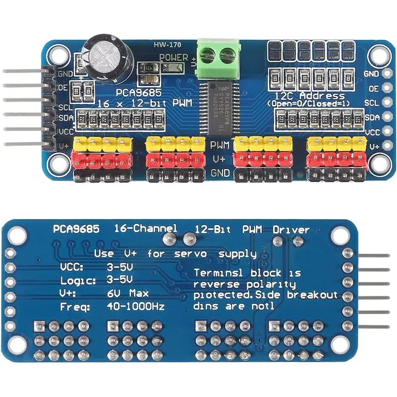 I2C IIC Module 4Pcs PCA9685 16 Channel 12 Bit PWM Servo Motor Driver Board Interface-B61B