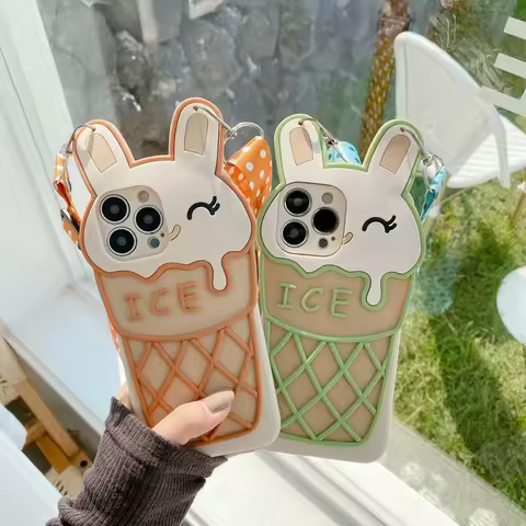 Ice Cream Rabbit Soft Case For Samsung Galaxy A54 A34 A24 A14 A52 A32 A13 A55 A35 A50 A51 A21S A73 A25 A11 A31 A20S A22 A23 A04S