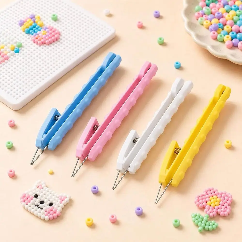 Plastic Fuse Bead Pen No-Clog Mechanism Press Activated Bead Placement Pen Portable Handmade Perler Bead Pen
