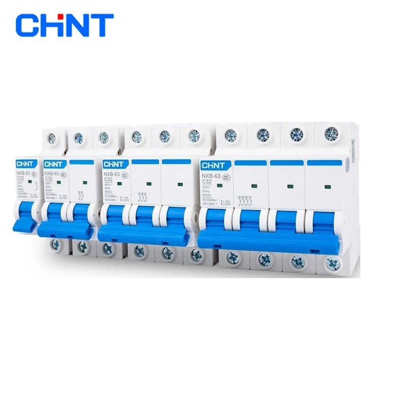 CHINT-disyuntor en miniatura para casa, interruptor MCB con indicación DZ47, 1P, 2P, 3P, 4P, 1A, 2A, 3A, 6A, 10A, 16A, 20A, 25A, 32A, 40A, 63A