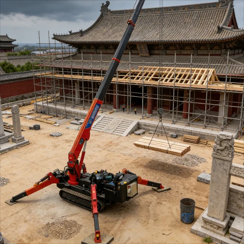 Customized Spider Crane Diesel Engine Hydraulic Crawler Lifting Machine Compact for Material Handling