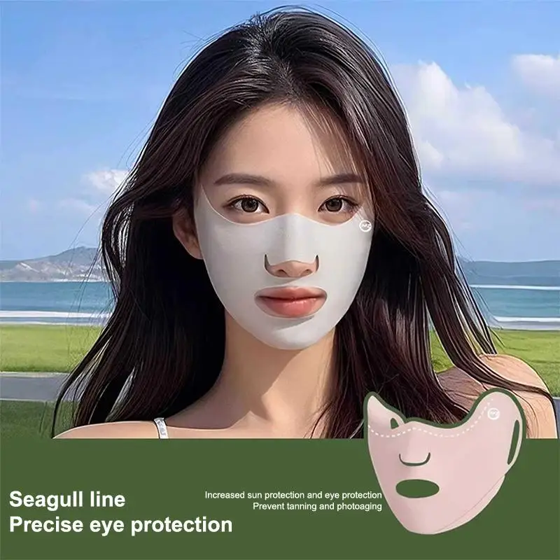 2PCS neue atmungsaktive Eisseidenmaske, waschbar, staubdicht, Sonnenschutzmaske, Anti-UV-Gesichtsmaske zum Reiten, schützt die Ecken der Augen – Detail 6