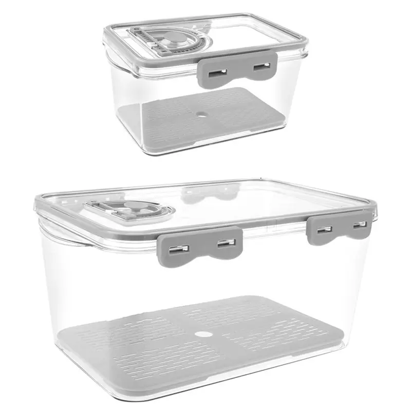 AB11-2 Piezas Contenedor Transparente para Pan, Recipiente Hermético para Guardar Pan, Cajas Rectangulares para Almacenar Pan con Registro de Fecha