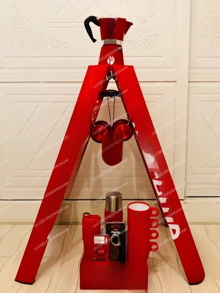 3 Step Aluminum Telescoping Ladder - Lightweight Folding A-Frame, Multifunctional for Household, Garage, Storage