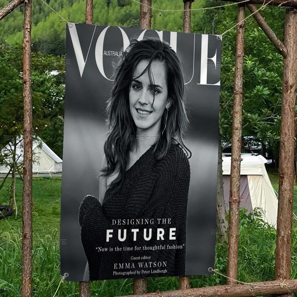 الممثلة E-Emma Watsons DIY العلم لمجموعة الأسرة صور غرفة المعيشة ديكور المنزل النوم جدار ديكور فني راية