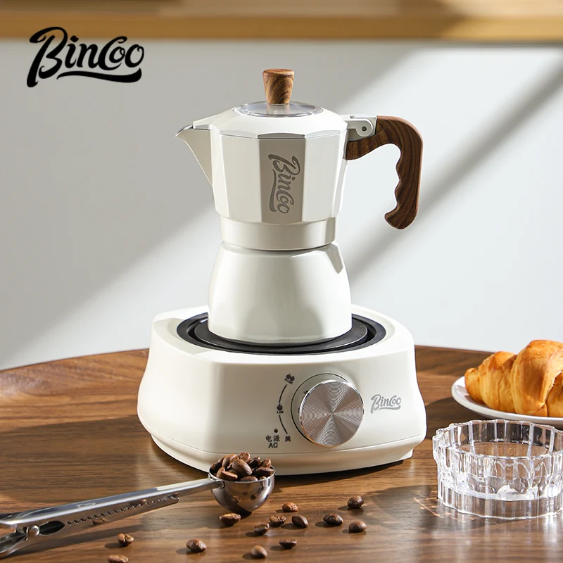 Bincoo Coffee Double Valve Moka Pot Household Coffee Pot Small Espresso Hand Ground Coffee Machine Set