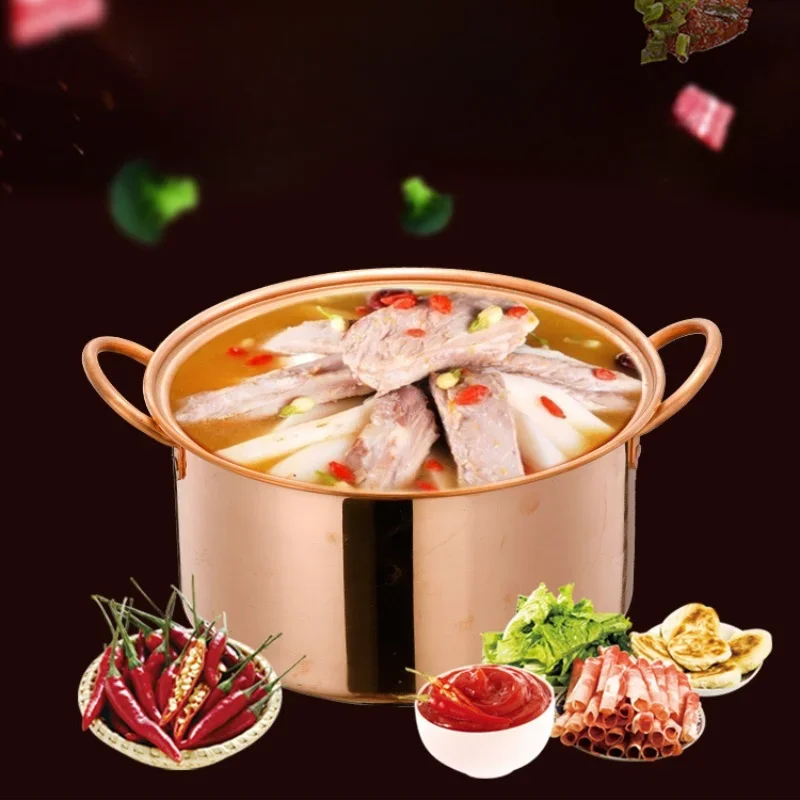 Copper Saucepan Handmade Chinese Classic Thickened Pure Copper Split Heat Insulation Large Capacity Uncoated Easy To Clean