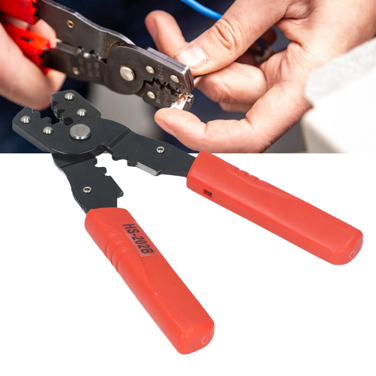HS 202B Wire Crimper Electrical Terminal Multi Purpose Crimping Pliers Tool Red Multi Purpose Crimping Tool Wire Crimping Tool