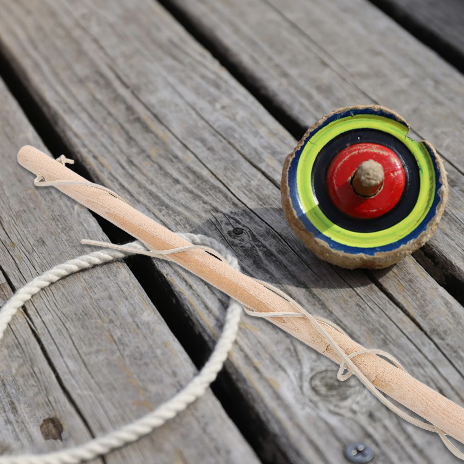 

Wooden Gyro Whip Sensory Toys Labor Saving Spinning Top Stainless Steel Elder Care Beige Montessori Drum Party Favors