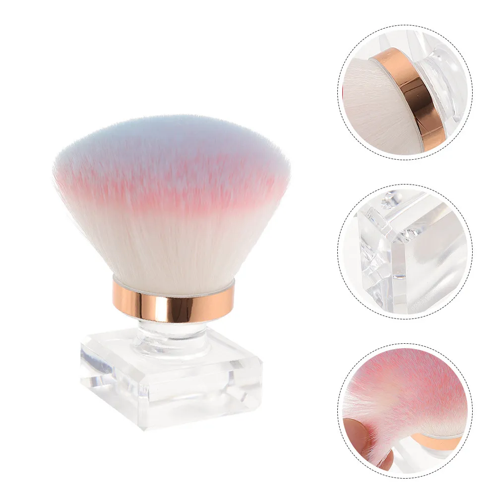 

2Pcs Mushroom Head Powder Brush Nail Cleaning Tool Soft Bristle Comfortable Handle Portable for Fingernails Manicure Pedicure