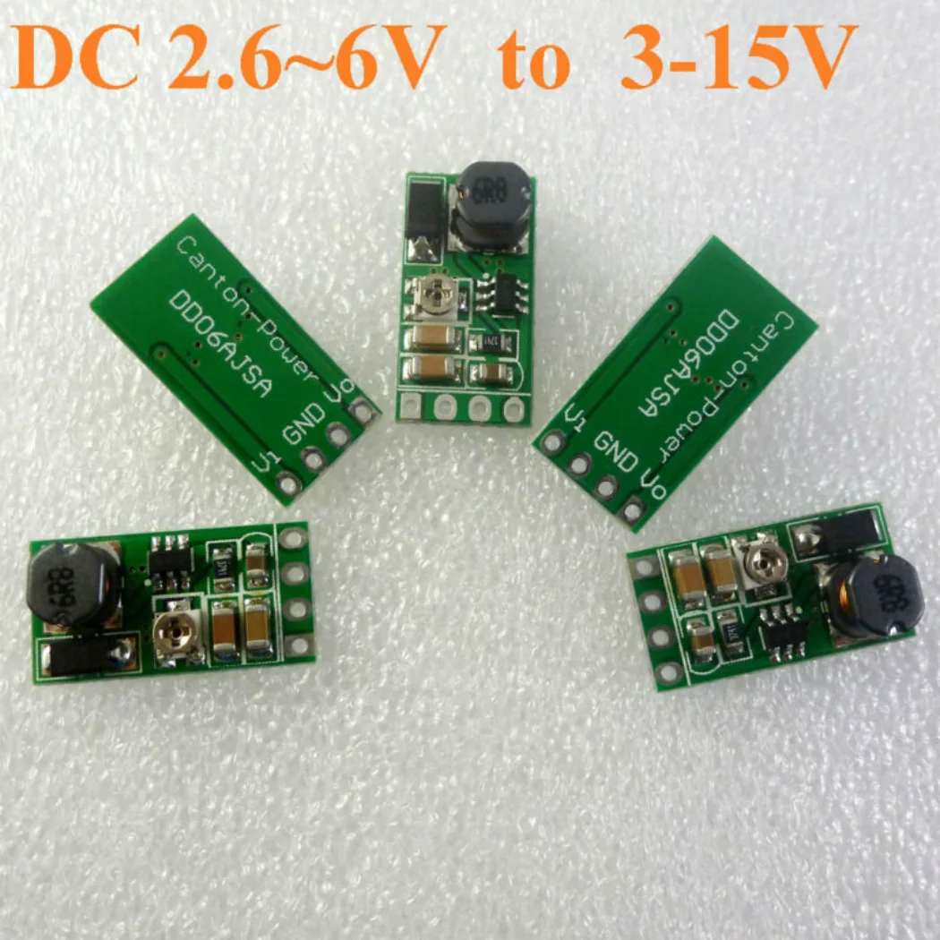 5Pcs 2.7-6V to 3-15V DC-DC Boost Adjustable Step-Up Converter for LED 18650 Li-ion Charger