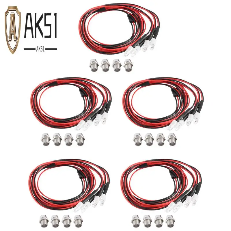 

AK51-5PCS 4LED 5Mm Headlights RC Accessory LED Lights For 1/10 Model Drift Car Vehicle