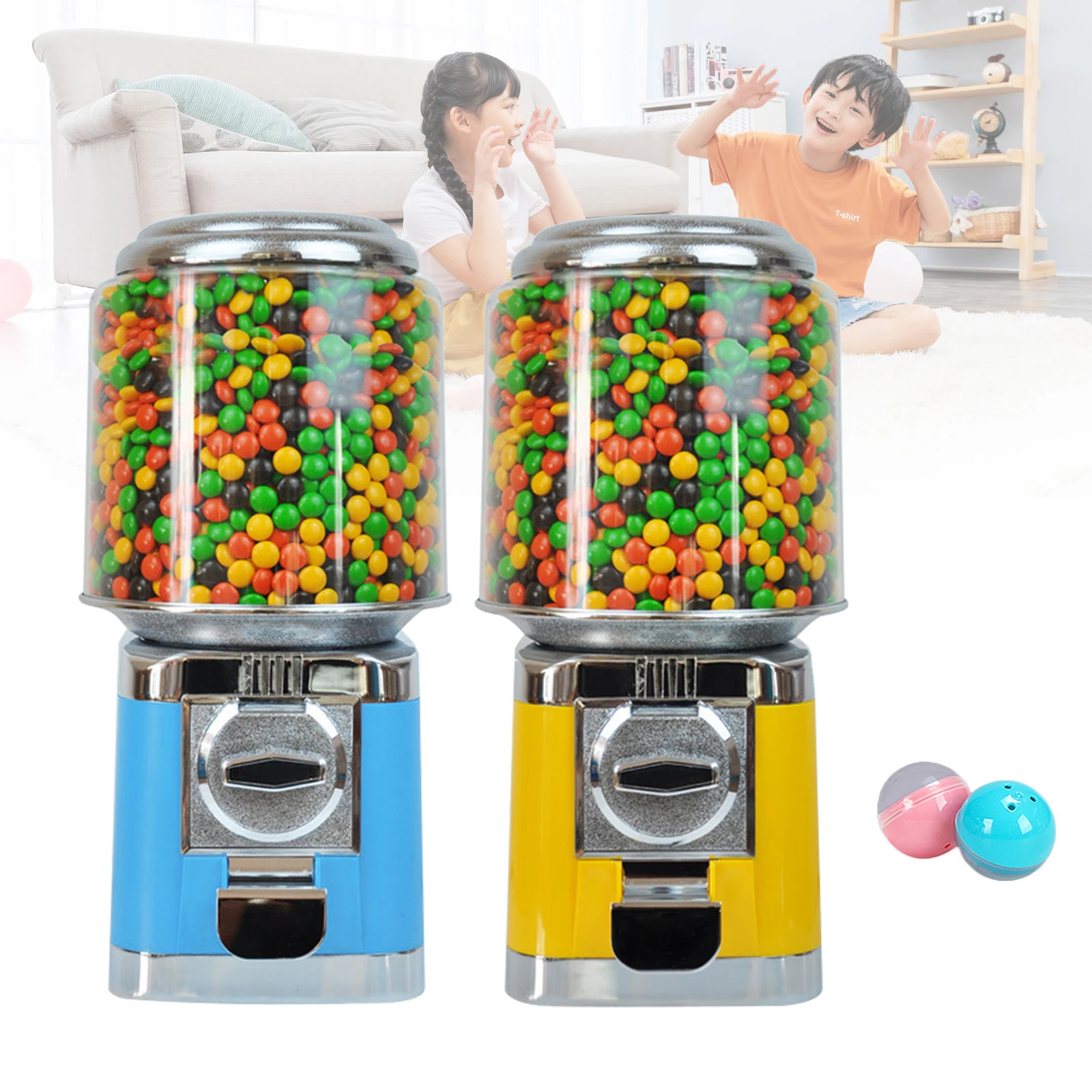 25 Cents Candy Dispenser Machine Mini Vending Machine for Storing Flat Candies 6 inch Large Capacity Candy Dispenser Commercial