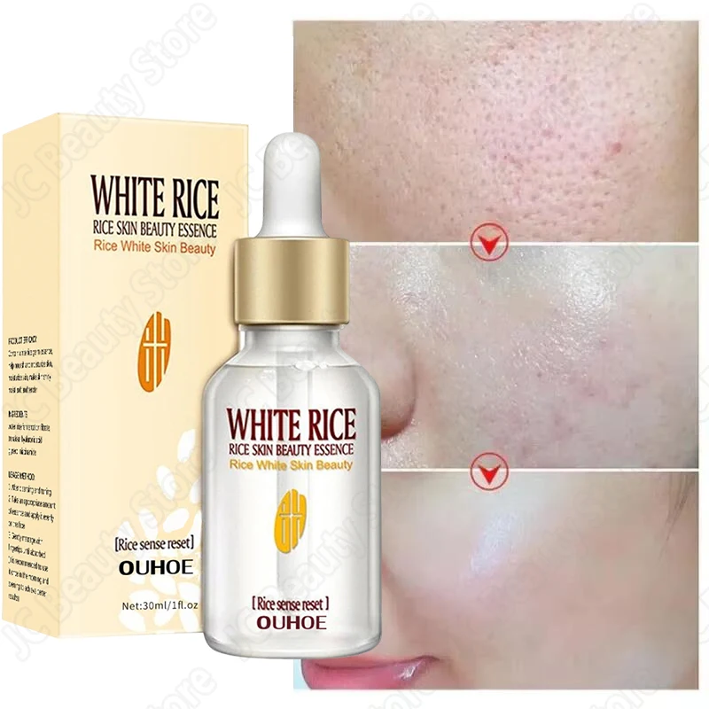 

Pore Shrinking Serum White Rice Whitening Face Essence Anti-aging Moisturizing Nourish Smooth Pores Korean Skin Care Products