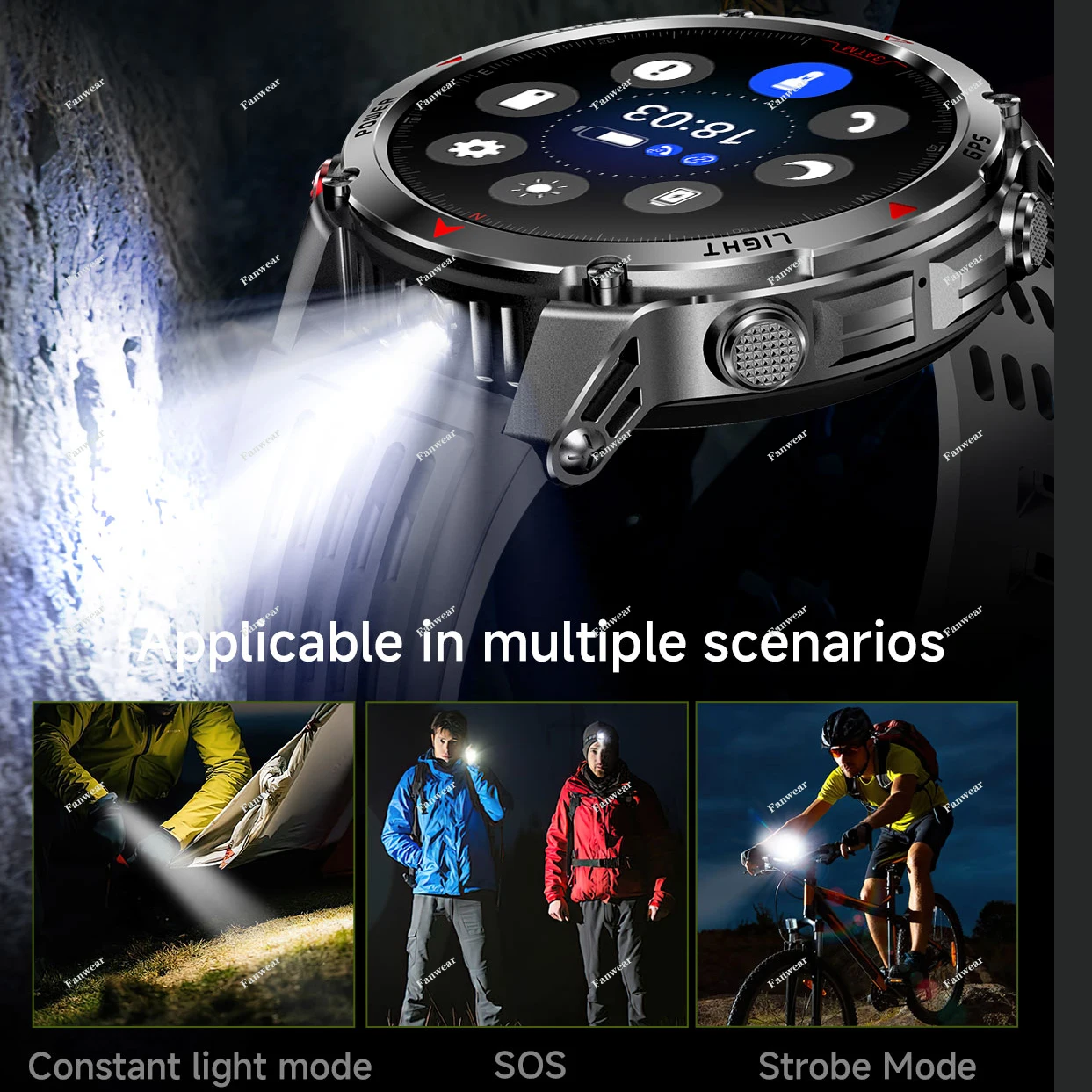 GPS ساعة ذكية ل huami T-REX3 MAX ساعة ذكية مزدوجة التردد GPS البوصلة ارتفاع ضغط مصباح ليد جيب بلوتوث دعوة 3ATM