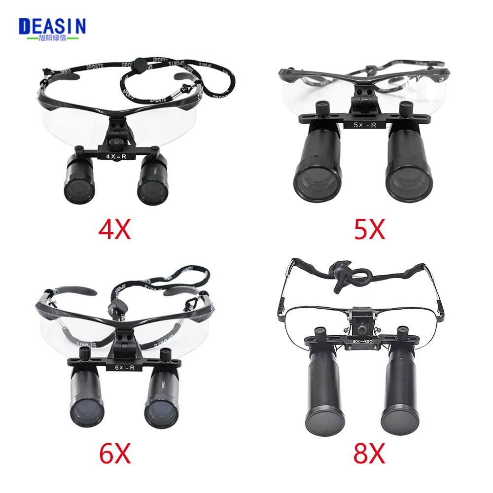 Deasin Dental Instruments 4X 5X 6X 8X High Magnification Dentistry Loupes With 280-600mm Optional Working Distance