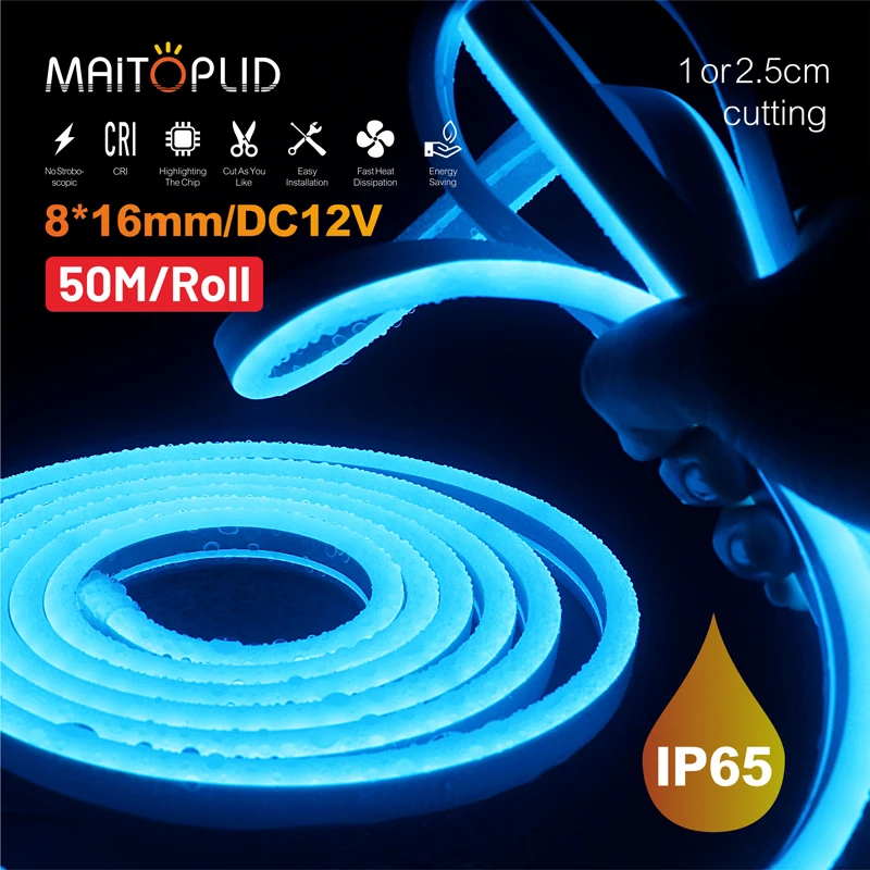 tira de luz de neon para decoracao silica pura impermeavel macio bar sinal de neon 12v 2835 120leds m 8x16 mm 50m rolos 01