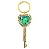 jw keychain Jehovah'S Witness Art Printed Photo Metal Glass Pendant Keychain Jewelry Fans Gift Wholesale
