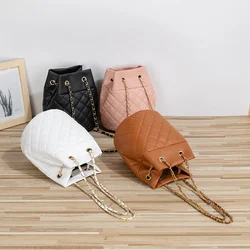 Bag women 2023 trendy small fragrance ladies bags fashion leisure rhombic bucket embroidery bag