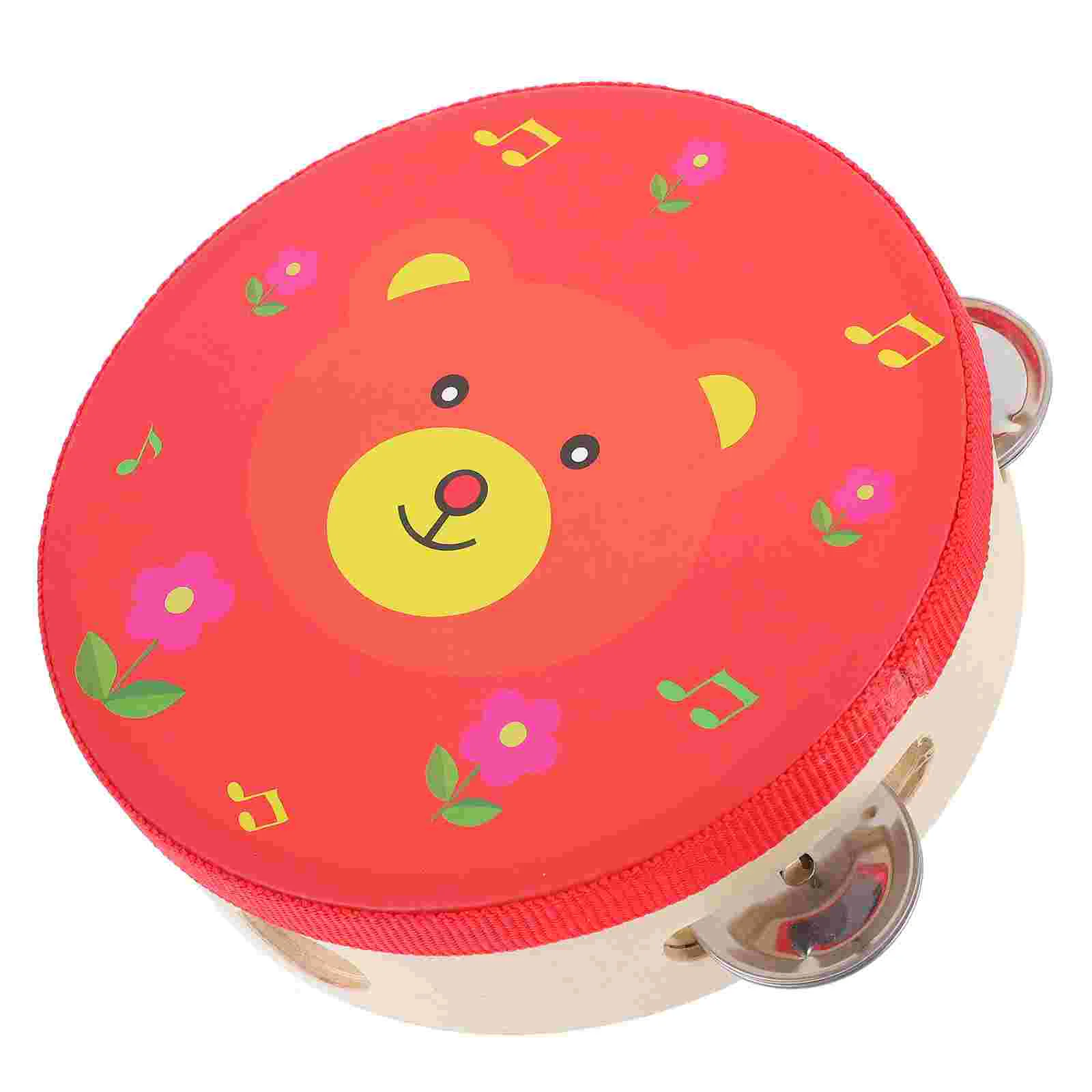 Cartoon Tambourine Drum Handheld Tambourine Children Hand Drum Musical Instrument hand drums percussion instrument