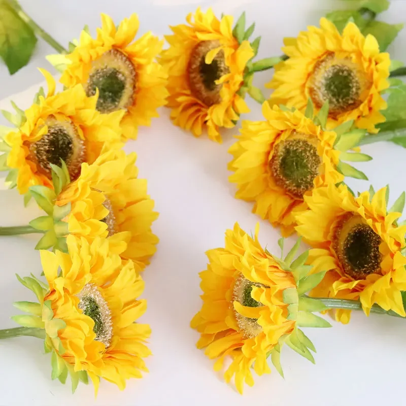 48CM Artificial Sunflower Light Color Sunflower Home Decoration Photography Prop