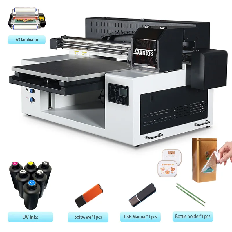 

Maintop software wooden package uv 6050 flatbed printer cmyk white vanish muctilocor with two xp600/tx800 heads