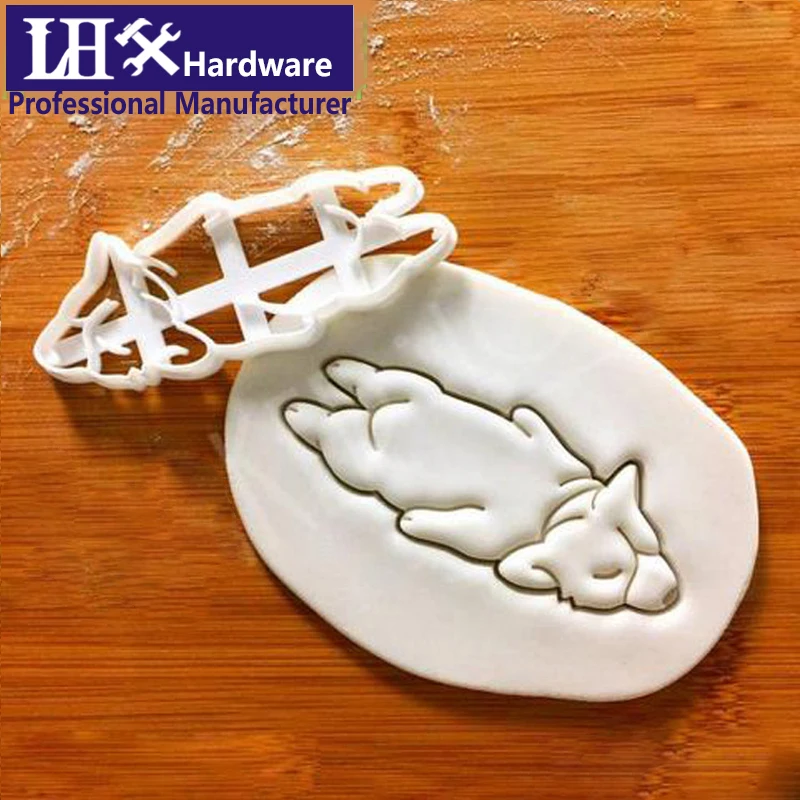 3pcs Dog Corgi Cookie Cutter Mold Pet Shape Mould Dough Biscuit Pastry Tools for Wedding Birthday Party Cake Decor G