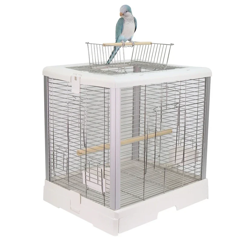 Stainless steel bird cage 304 bird supplies large space ornamental peony tiger skin villa home large parrot bird cage