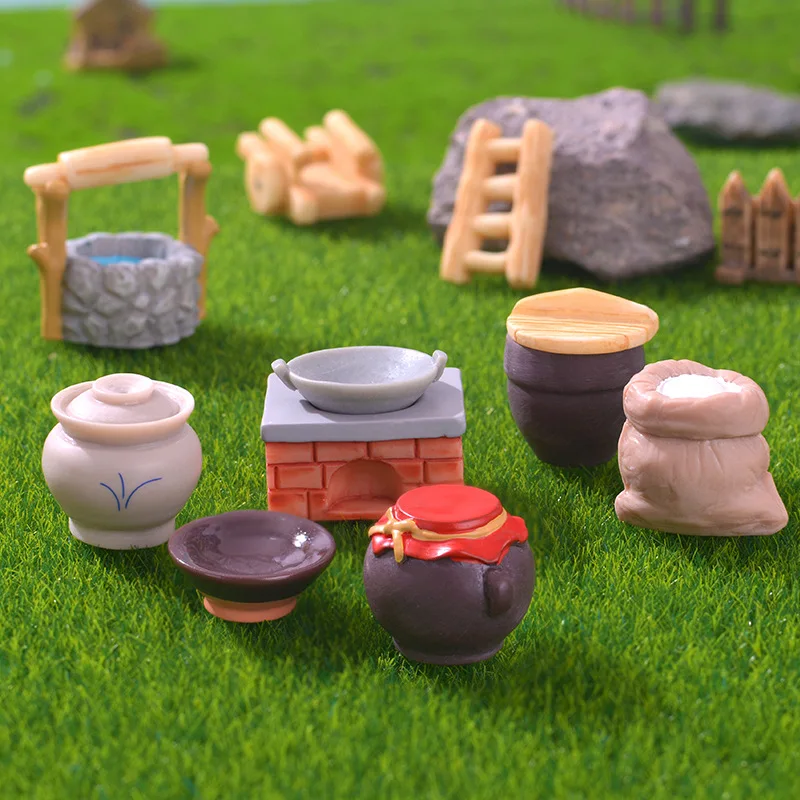 

New Simulation Agricultural Tool Series Micro Landscape Horticultural Small Ornaments Resin Crafts Doll Houses