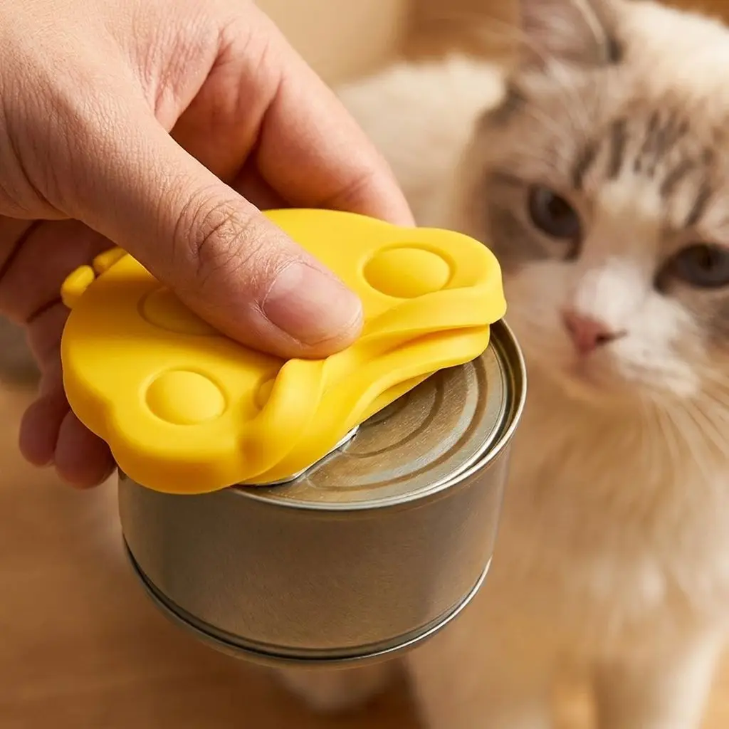 Cat Can Silicone Lid Reusable Pet Food Can Sealing Cover Universal Fresh Keeping Cap For Cat Dog Daily Feeding Storage Dustproof view 5
