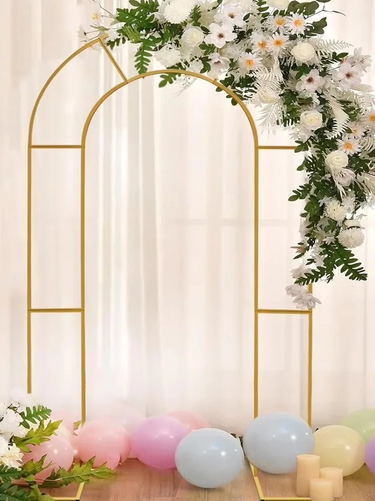 Doppelbogen-Hintergrundrahmen, Höhe 2,2 m, Metallbogen-Hintergrundrahmen, U-förmiger Hochzeitsbogen, Bogen für Babyparty-Zeremonien – Detail 10