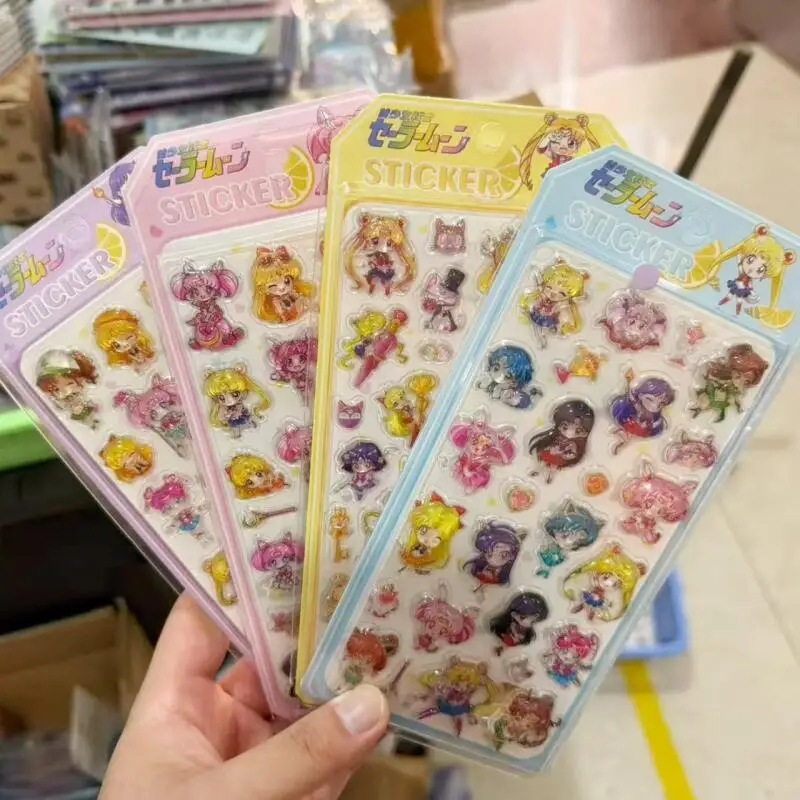 

Set of Four Relief Stickers Pretty Guardian Sailor Moon Cartoon Anime Diy Phone Case Computer Birthday Gifts for Boys and Girls