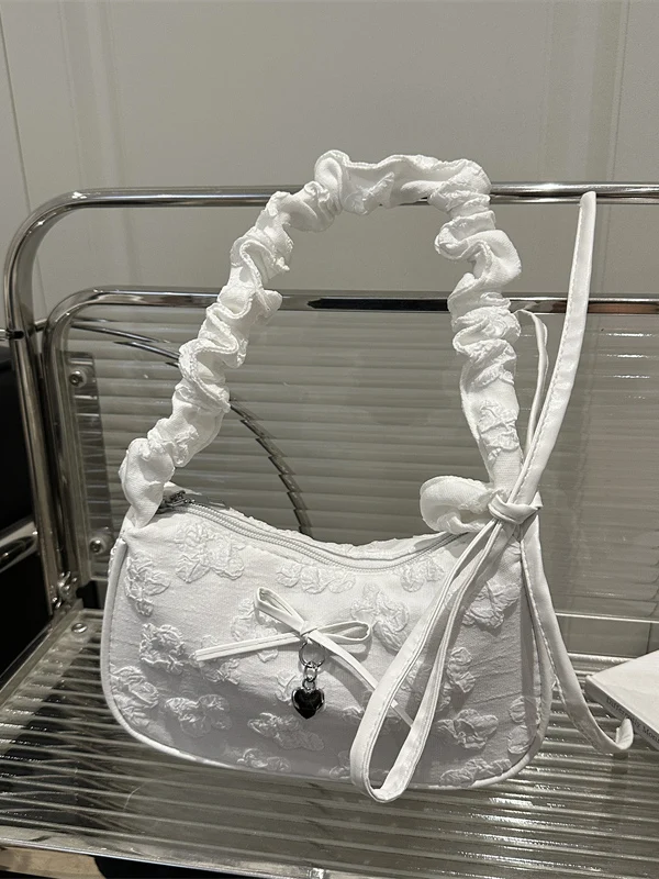 

Summer New Faion Underarm Bag Small Fre Simple Korean Version Casual Single oulder Bag Sweet Flower Handbag