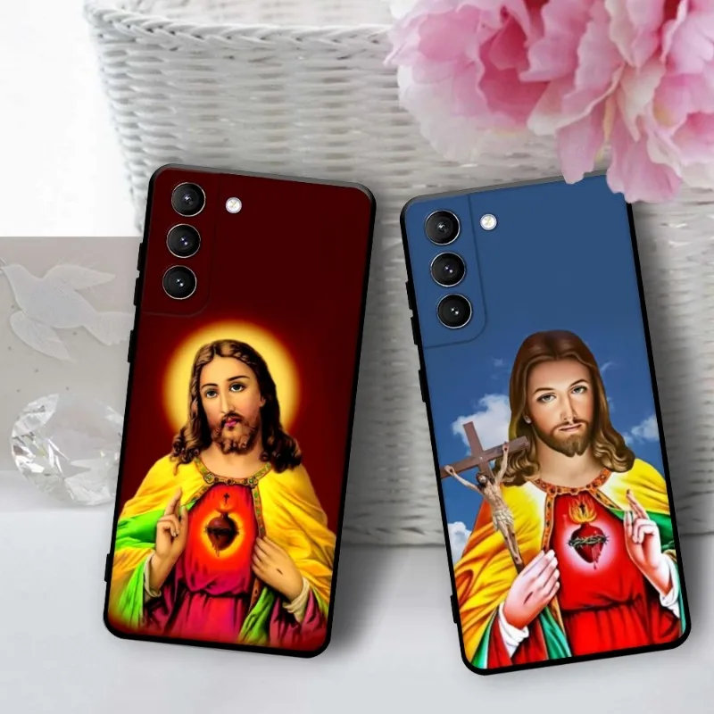 Divine Mercy Jesus Cross Phone Case for Samsung Galaxy S22 S3 S21 S20 FE Ultra S10 S9 S8 Plus S10e Note 20 Ultra 10 Plus Cover