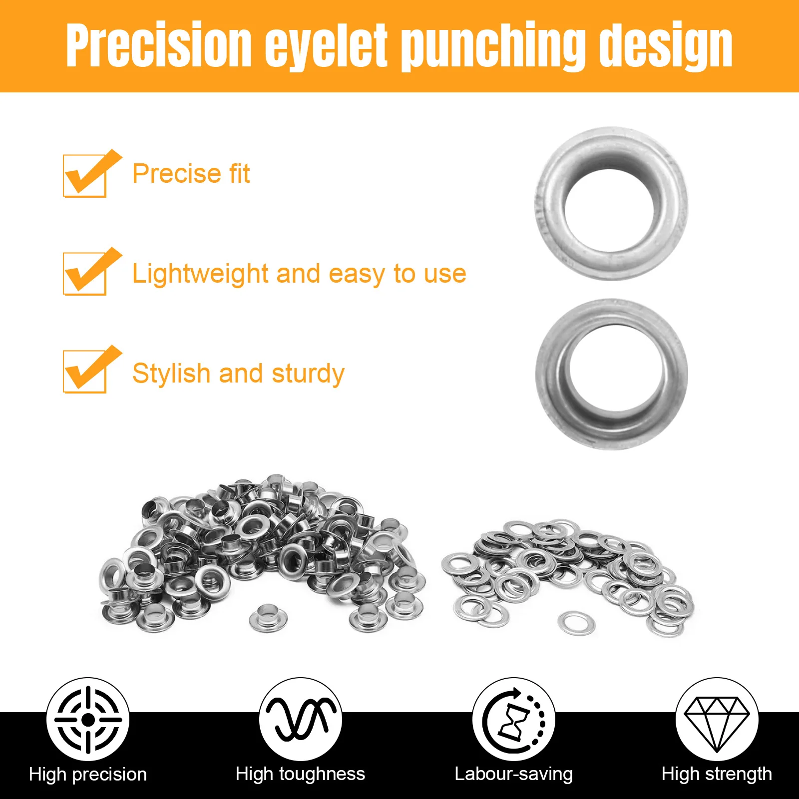 

Semi Automatic Tarpaulin Eyelet Press with 5000Pcs Metal Eyelets Eyelet Rivet Press 10mm for Fabric Leather Banners DIY Projects