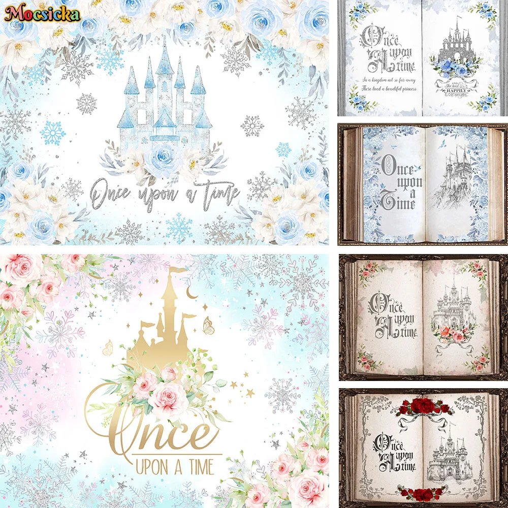 

Wedding Photography Background Fairy Tale Book Once Upon a Time Castle Princess Girls Birthday Backdrop Party Decor Photobooth