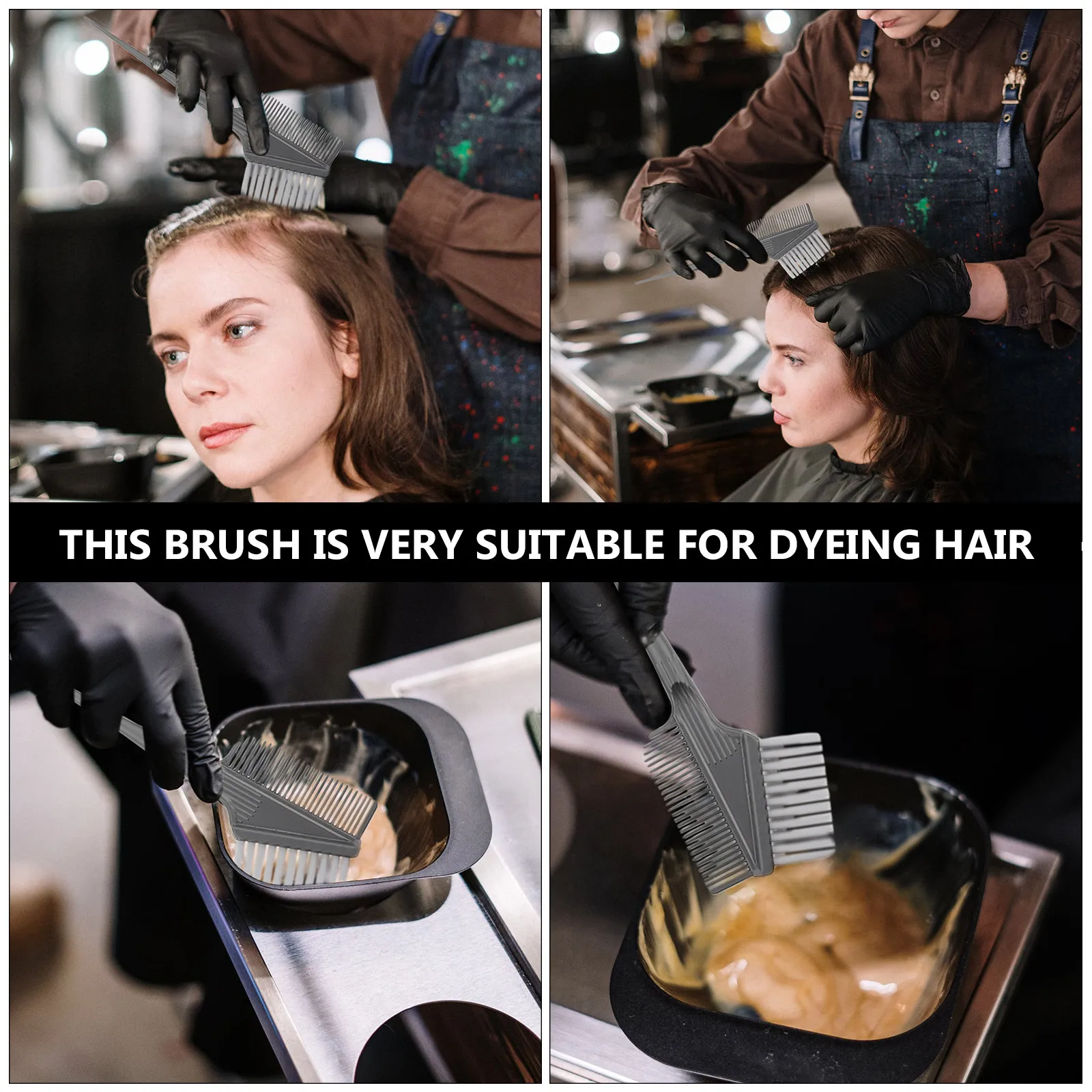 

8Pcs Professional Hair Dye Applicator Brush Kit for Salon Spa DIY Home Coloring Tinting Foiling Highlights