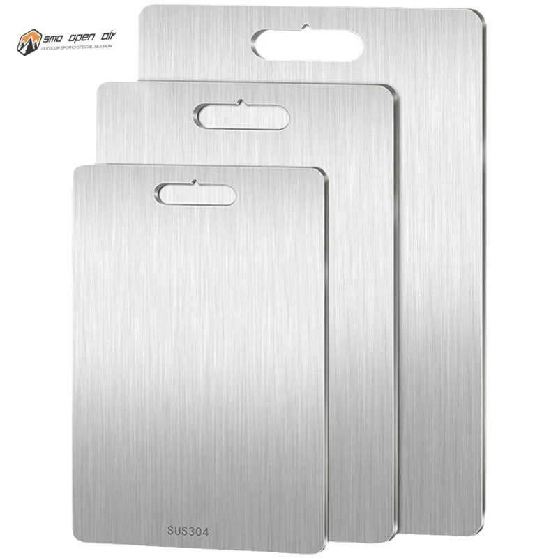 Outdoor Chopping Board Camping Cookware Stainless Steel Chopping Board Thickened Moisture-proof Cutting Board New