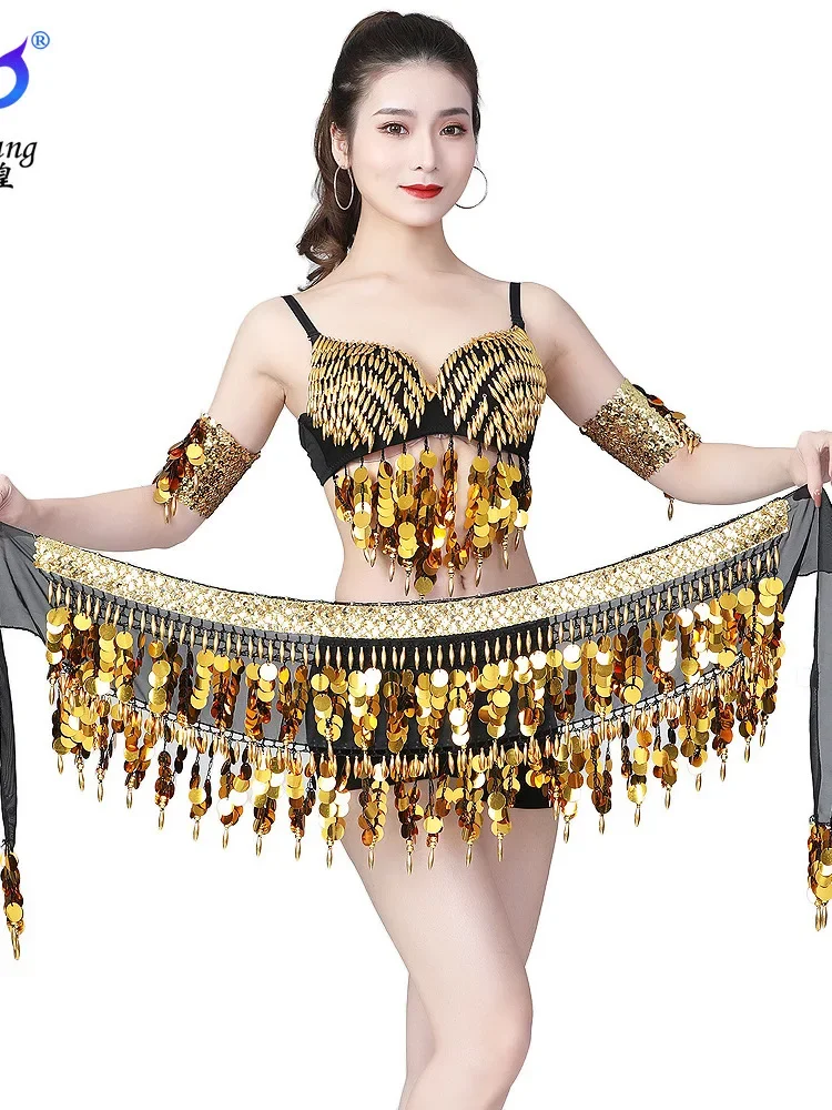 Belly Dance Waist Accessories Latin Dance Practice Dress Sequins Hip Scarves Dancetassel Waist Chain